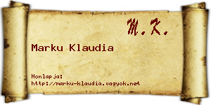 Marku Klaudia névjegykártya